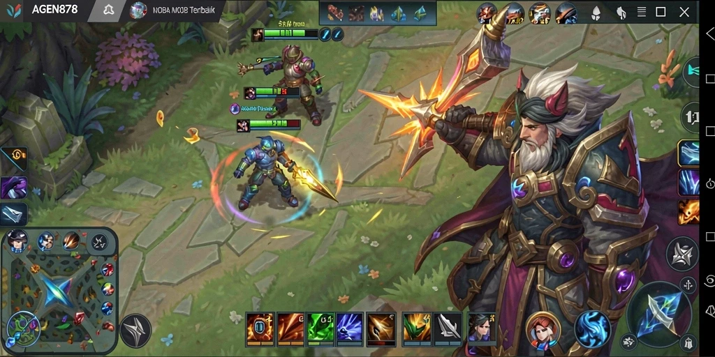 Tampilan gameplay AGEN878 saat pertempuran seru.