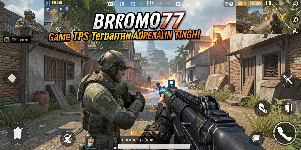 Screenshot menampilkan momen aksi intens dalam BROMO77.