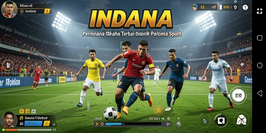 Tangkapan layar gameplay <strong>INDAAA</strong> yang menggambarkan aksi mendebarkan di lapangan.