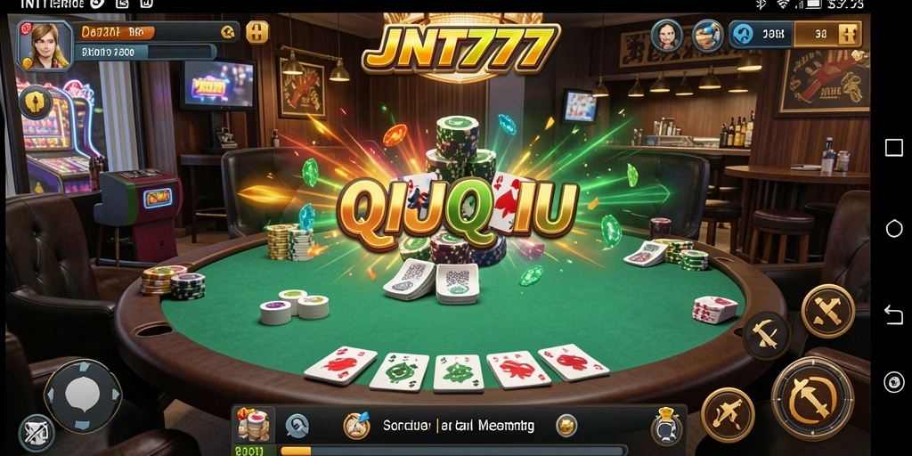 Screenshot utama JNT777 yang menunjukkan gameplay QiuQiu yang seru.