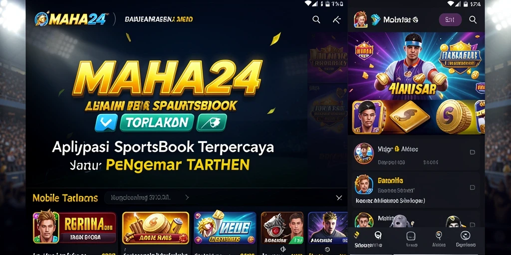 Tampilan antarmuka MAHA24 yang modern untuk taruhan olahraga.