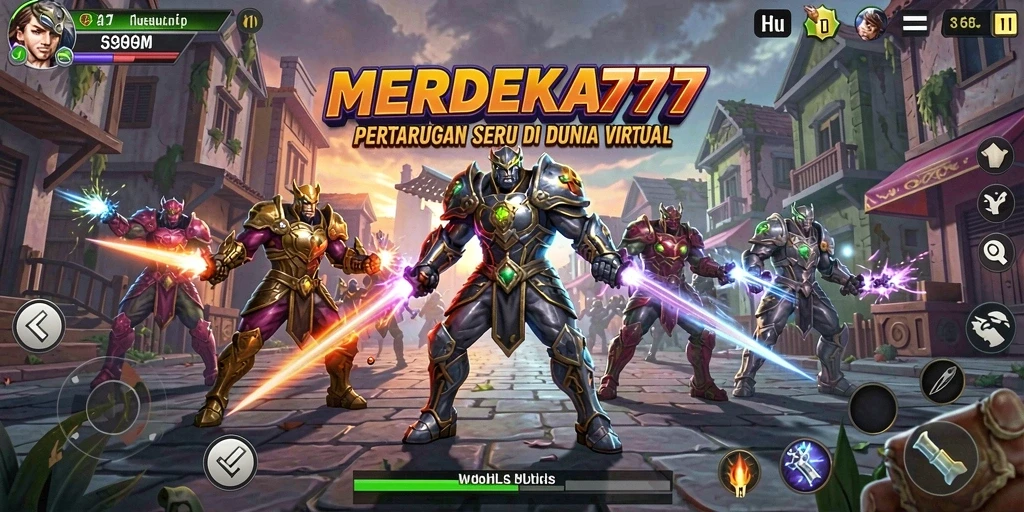 Screenshot gameplay MERDEKA777 menampilkan karakter bertarung dengan grafis menakjubkan.