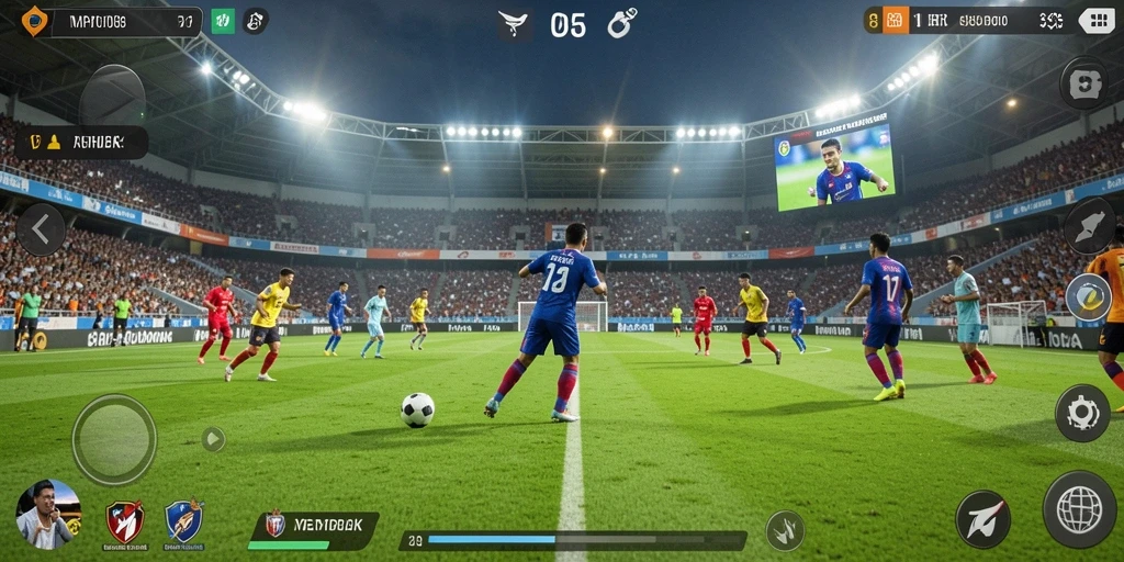Tangkapan layar dari gameplay MPO08 yang menunjukkan aksi mendebarkan di lapangan.