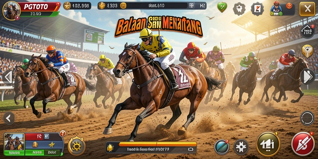 Gameplay seru PGTOTO dengan balapan mendebarkan.