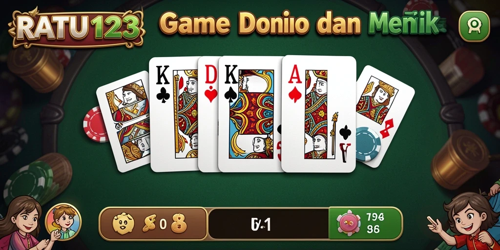 Tampilan gameplay seru dari RATU123 yang melibatkan domino.