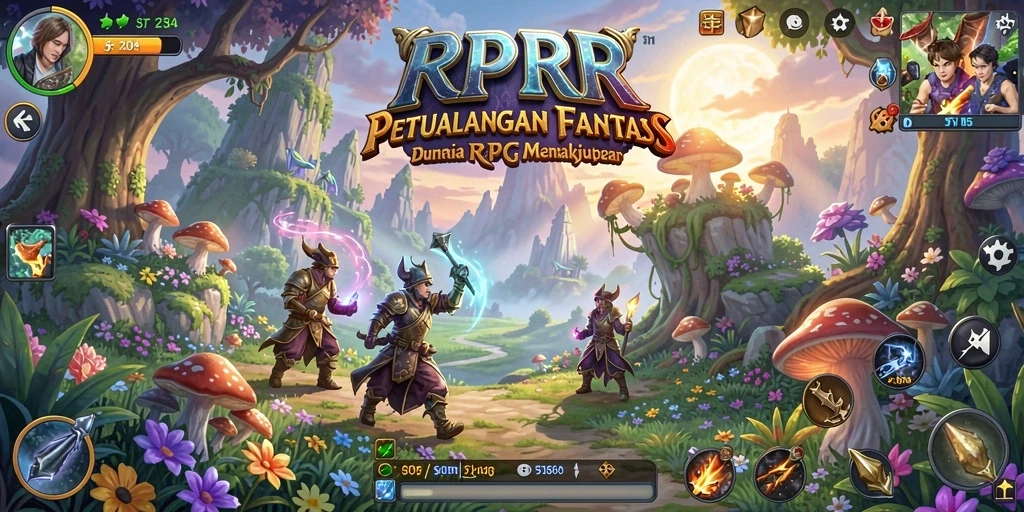 Screenshot menampilkan aksi pertarungan seru di dalam RPG RPRR.