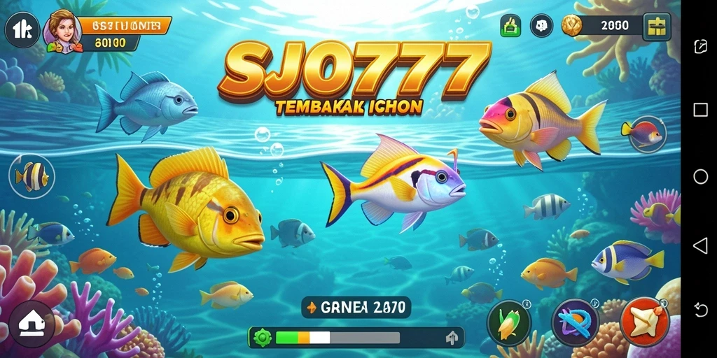 Tampilan gameplay SJO777 dengan aksi tembak ikan yang seru.