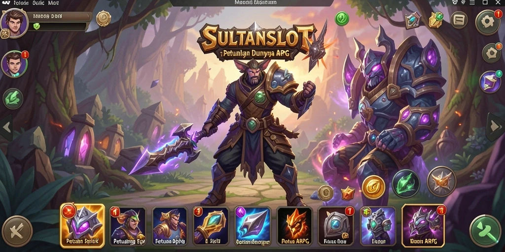 Tampilan gameplay mendebarkan dalam SULTANSLOT dengan karakter bertarung.