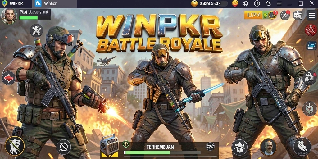 Screenshot dari pertempuran epik WINPKR di arena Battle Royale.